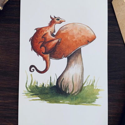 isabellealgrinart.miniprint.mushroomdragon-1